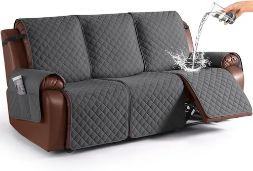 Vista 20 de KinCam Funda impermeable para sofá biplaza reclinable, funda antideslizante para sofá reclinable de 2 asientos, funda de sofá reclinable, protector