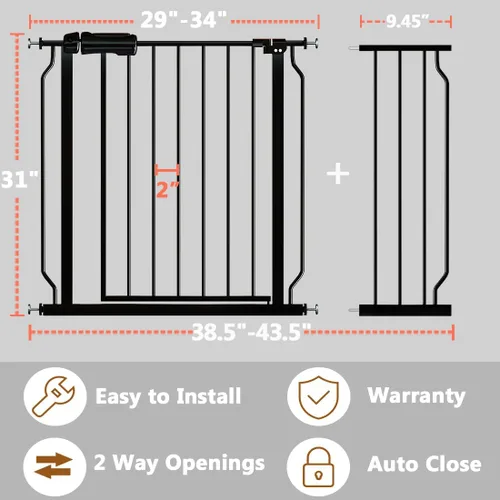 Vista 39 de Fairy Baby Puerta de seguridad para bebés Extensión de 12 cm para puerta de seguridad para bebés con cierre automático Puerta de seguridad