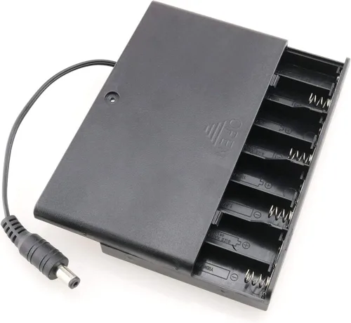 Vista 3 de 8 x Soporte de batería AA 8x1.5V 12V Caja de Batería Negra con DC 0.217x0.083 in Conector macho e interruptor de encendido/apagado