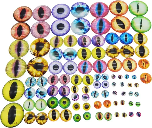 Vista 6 de juliewang Wholesale en bulk Assorted Ojo de dragón Cubiertos Cabochons de vidrio redondas para hacer Muñeca y la joyería Configuración