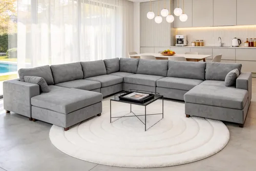 Vista 21 de 113" sofá seccional modular de gran tamaño del asiento profundo, sofá