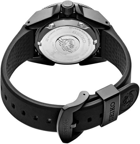 Vista 3 de SEIKO Reloj Seiko Samurai Prospex para hombre con correa de buceo automática con esfera negra chapado en iones de goma SRPH11