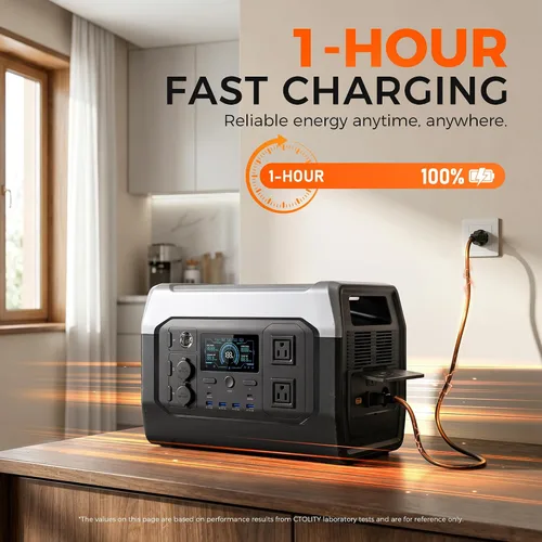 Vista 4 de XP1000 Portable Power Station, 1024Wh 1800W LiFePO4 Solar Generator XP1000 1800W Power Station