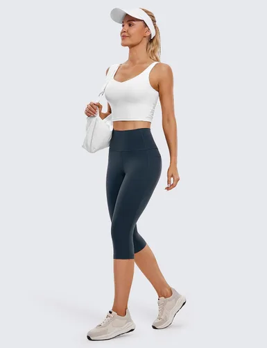 Vista 3 de CRZ YOGA Butterluxe - Leggings capri de entrenamiento para mujer de 17, 19 y 21 pulgadas, pantalones de yoga de cintura alta con bolsillos, suaves