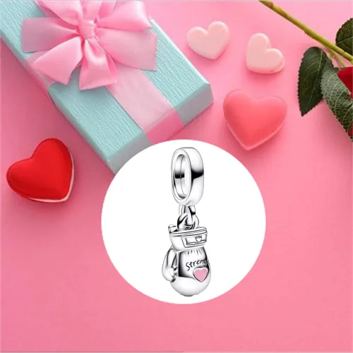 Vista 3 de Family Love You - Dijes colgantes de corazón para mujer, collar o pulsera en plata de ley 925, regalo de joyería para el día de la madre para mujer