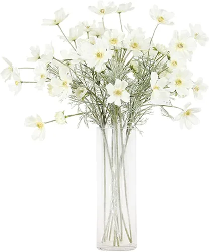 Vista 11 de 2 piezas de plantas de flores artificiales Coreopsis, arreglos de flores de seda, ramos de boda, decoraciones, centros de mesa florales de plástico