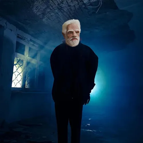 Vista 6 de Bagmrteho Máscara realista de Halloween para abuelo, máscara de anciano calvo para adultos, máscara de anciano de Halloween, máscara de cabeza