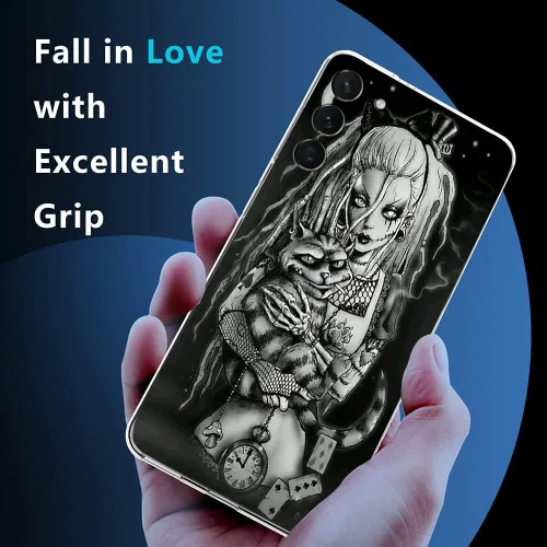 Vista 2 de Compatible con Samsung Galaxy A02S, funda protectora de TPU suave Alice de terror oscuro, a la moda, delgada, a prueba de golpes, para mujeres