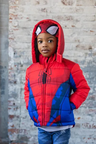 Vista 2 de Marvel Avengers Spider-Man Hulk Black Panther Captain America - Abrigo de invierno con cremallera para niños pequeños a grandes