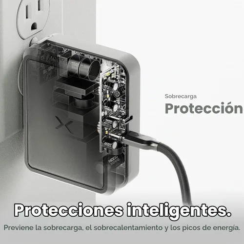 Vista 5 de NOCO XGrid X140: Cargador USB-C de 140W – Adaptador de corriente GaN de doble puerto con PD 3.1, QC 5.0 y PPS – Carga rápida con distribución