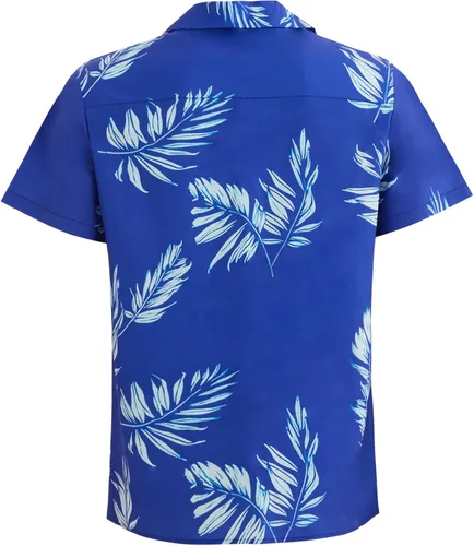 Vista 3 de Nuofengkudu Hawaiian Shirt for Men, Summer Beach Printed Tropical Shirts Short Sleeve Casual Button Down Shirts