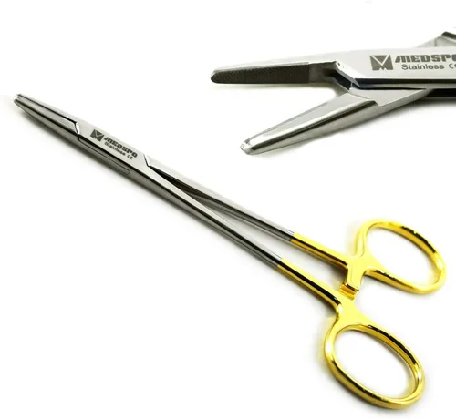 Vista 8 de MEDSPO Pinzas Profesionales Portaagujas Quirúrgico Dental Médico Ortopédico con Bloqueo Sutura Veterinaria Restaurativa Instrumentos