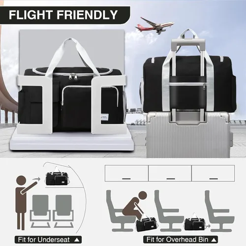 Vista 124 de Pequeña bolsa de gimnasio para mujer, bolsa de viaje con compartimento para zapatos