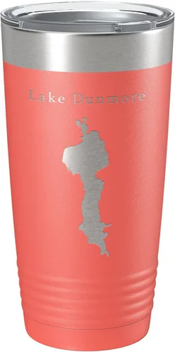 Vista 14 de Lake Dunmore Map Tumbler Travel Mug Insulated Laser Engraved Coffee Cup Vermont 20 oz Black