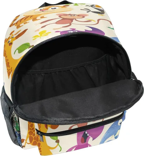 Vista 5 de Mochila infantil para niños y niñas de 3 a 6 años, diseño de cocodrilo, cocodrilo, jirafa, mono, elefante, serpiente, mochila infantil para niños
