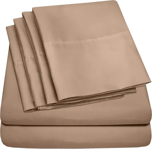 Vista 30 de Juego de sábanas de 4 piezas para camas individuales de 1500 hilos de microfibra de cepillado fino con bolsillo profundo - 1 funda de almohada