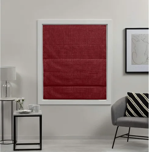 Vista 8 de Exclusive Home - Persiana Acadia 100% blackout de poliéster estilo romana, 23"x64", roja Rojo
