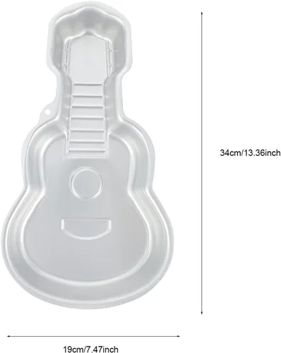 Vista 7 de Decoración de coche para decoración de coche, anillos de aluminio 3D con forma de guitarra para decoración de pasteles, molde para hornear, molde