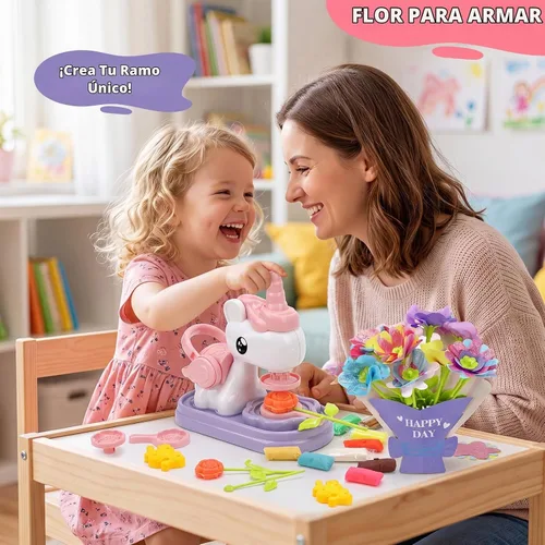 Vista 5 de Dough & Fabric Flower Bouquet Kit, Art & Craft Toy for Girls Ages 4-12