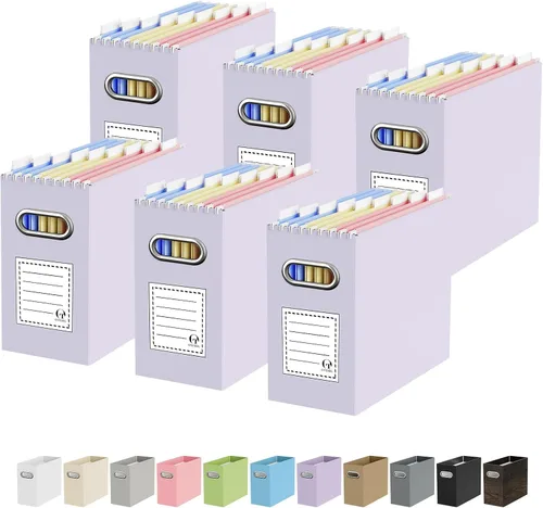 Vista 42 de Oterri Caja Organizadora de Archivos de Cartón para Carpetas Colgantes Tamaño Carta, Caja de Archivos para Escritorio de Computadora, Archivador