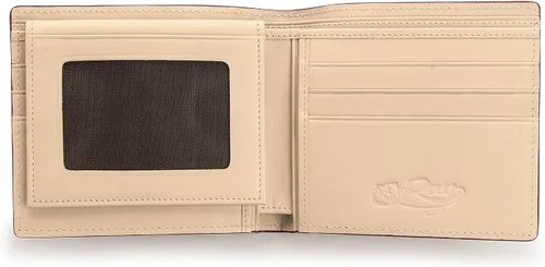 Vista 5 de Rojo Borgoña Stingray piel cuero cartera para hombre genuino