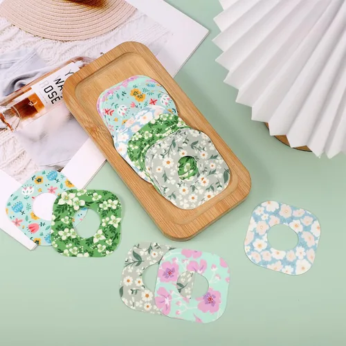 Vista 3 de 25 parches adhesivos para Dexcom G7, parches de glucosa con estampado de flores de primavera, cubierta de sensor CGM, impermeable, transpirable