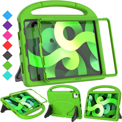 Vista 16 de SUPLIK Funda infantil para iPad Air de 5ª/4ª generación (10.9 pulgadas, 2022/2020), construida con protector de pantalla, iPad Air 5, funda a prueba