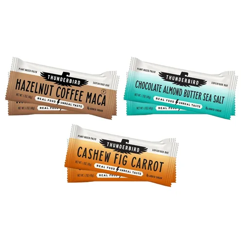 Vista 9 de Thunderbird Real Food Bars - Paquete variado de barras de bocadillos veganos paleo y sin gluten, 102 onzas