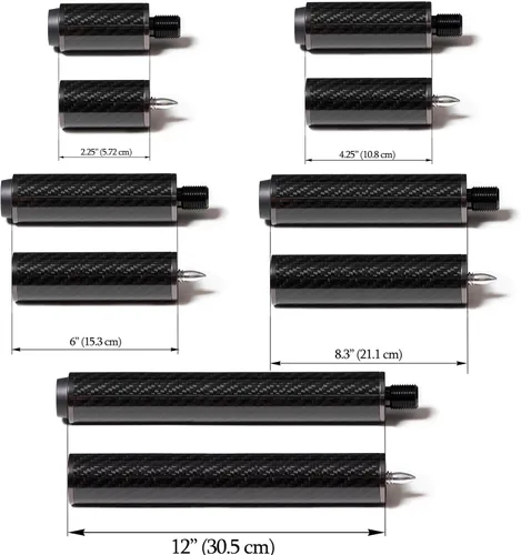 Vista 6 de OKKO Extensión de taco de billar de fibra de carbono con parachoques para tacos de piscina Predator