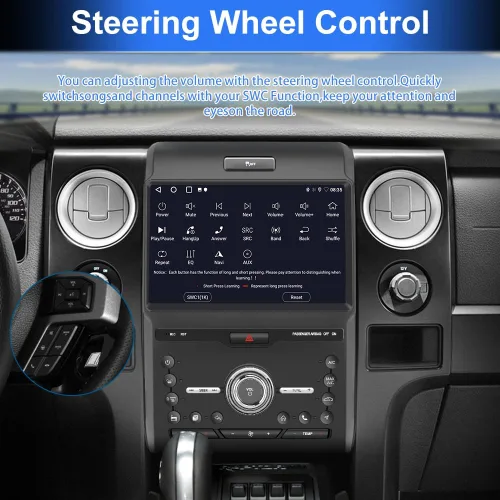 Vista 4 de Radio de coche de 10.1 pulgadas para Ford F150 2013 2014, Android 13 estéreo con CarPlay inalámbrico y Android Auto, DSP, BT, WiFi, SWC, MirrorLink