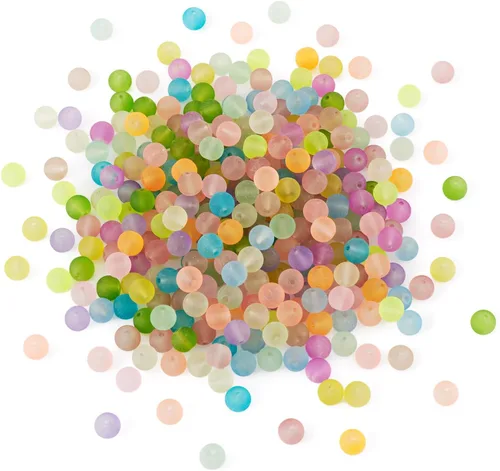 Vista 19 de Craftdady - 500 piezas de cuentas de vidrio redondas de 4 mm esmeriladas transparentes con cristal mate. Cuentas de vidrio esféricas pequeñas y 20