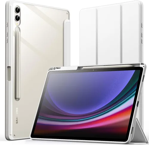 Vista 7 de JETech Funda para Samsung Galaxy Tab S10 Plus/Tab S9 Plus de 12.4 pulgadas con soporte para S Pen, parte trasera de policarbonato transparente