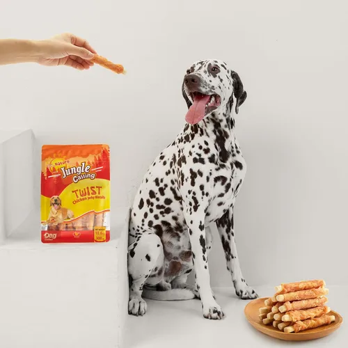Vista 8 de Jungle Calling Galletas de pollo para perros, golosinas masticables suaves sin cuero crudo para recompensas de entrenamiento, 10.6 onzas