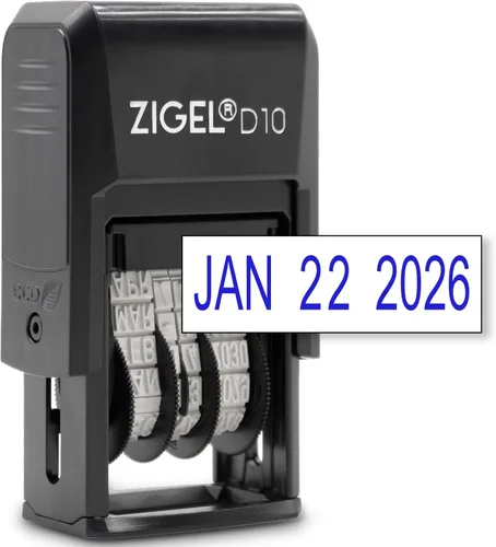 Vista 11 de ZIGEL D10 Office Date Stamp - Sello de fecha autoentintado - Negro