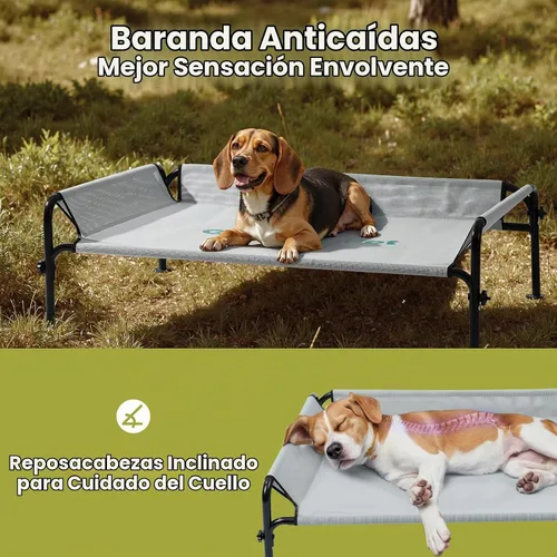 Vista 2 de Gardner Pet Cama elevada para perros de tamaño mediano, cama elevada para exteriores, impermeable, portátil, refrigerante, para mascotas, con Negro