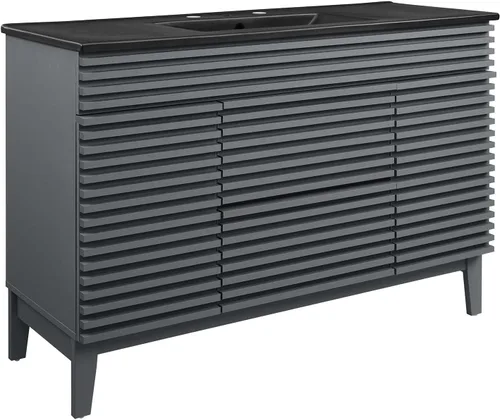 Vista 26 de Modway Render 23.5" tocador de baño en nogal (lavabo no incluido)