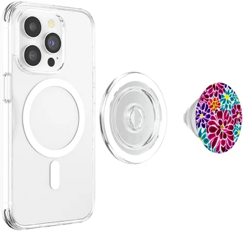 Vista 4 de Retro Flowers PopSockets MagSafe PopGrip para iPhone