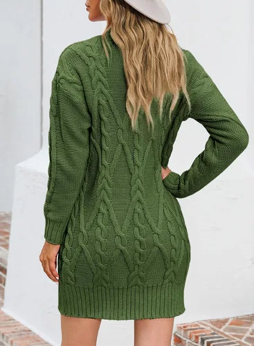 Vista 4 de Dokotoo Suéteres de otoño con cuello alto, suéter grueso, ropa de invierno para mujer, suéter casual 2023