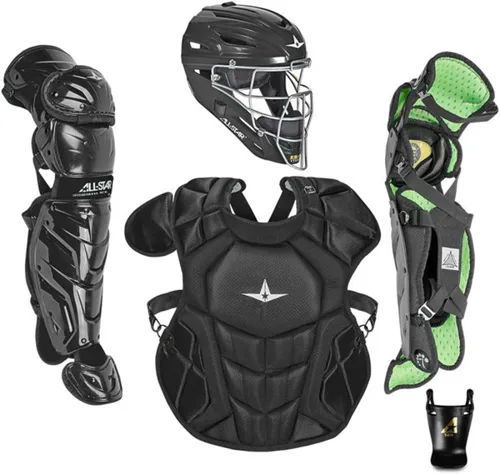 Vista 25 de All-Star Eje S7 de 9 a 16 años – Kit de equipo de captura de béisbol (incluye casco, protector de pecho, protectores de piernas), cumple con NOCSAE