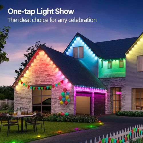 Vista 11 de AHAWILL Luces RGB Permanentes para Exteriores con Impermeabilidad IP67, Guirnalda de Luces Inteligentes para Exteriores con Control Remoto, Luces