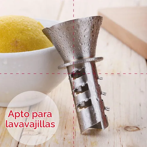 Vista 6 de Best Utensils Exprimidor manual de limón de acero inoxidable, exprimidor de cítricos de mano de acero inoxidable 18/8 y vertedor de limón (1)