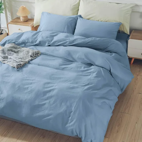 Vista 35 de NEXHOME PRO Funda de edredón Twin XL 100% algodón lavado, transpirable, duradera, texturizada, similar al lino, juego de ropa de cama para el hogar