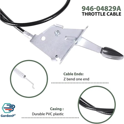 Vista 5 de Cable del acelerador 946-04829A compatible con cortadoras MTD, Cub Cadet, Troy Bilt, Yard Machines, reemplaza OEM 946-04829, 946 04829B, 746 04829