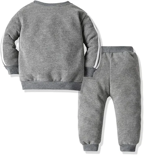 Vista 2 de Moyikiss Studio Chándal unisex para bebés y niñas, ropa de algodón de manga larga con cremallera, chaqueta y pantalones