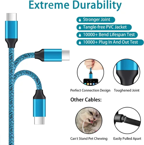 Vista 6 de Cargador de pared rápido USB Android de 18 W con cable tipo C de 6 pies para Samsung Galaxy A17 S25 Ultra S25+ A16 5G A53 A13 A15 A14 A54 A25 A23
