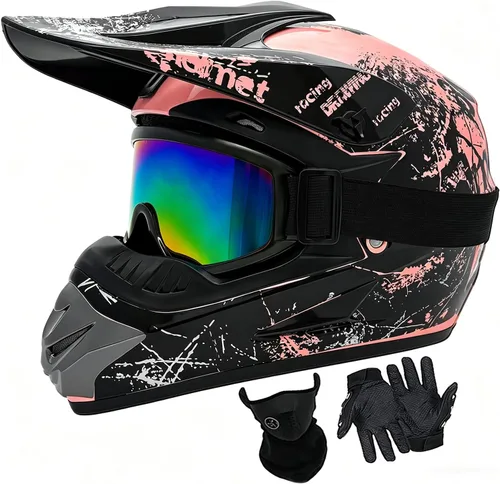 Vista 14 de Cascos de Dirt Bike para Jóvenes de Moda para Niños, Motocross, Motocicleta, BMX, ATV, Todoterreno, Cuatro Ruedas, Cascos Integrales para Bicicleta