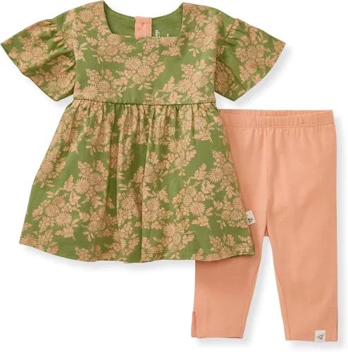 Vista 6 de Burt's Bees Baby Conjunto de camiseta y pantalón de manga corta para bebé, 100% algodón orgánico