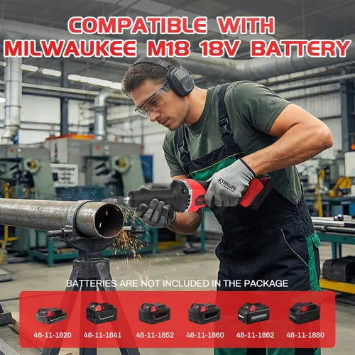 Vista 4 de Amoladoras inalámbricas para batería Milwaukee M18 de 18 V, motor sin escobillas de hasta 25000 RPM, pinza de 1/4 pulgadas para pulido, corte