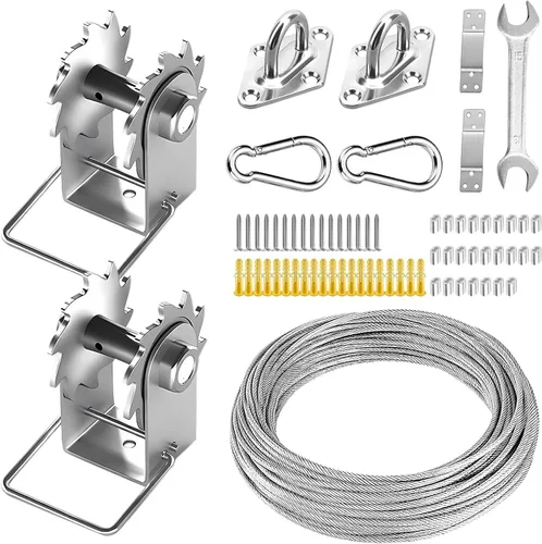 Vista 11 de Kit de accesorios para vela de sombra de 80 piezas, kit de accesorios de sombra de sol de 5 pulgadas de acero inoxidable 304 de grado marino súper