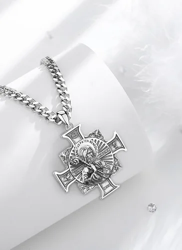 Vista 2 de CELESTIA Medallas de plata de ley 925 San MiguelSan CristóbalSan BenitoSan GabrielVirgen MaríaJesúsCaravacaMetatrónSello de los Siete Arcángeles